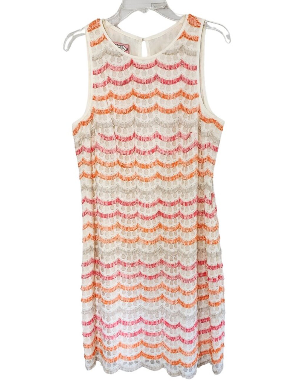 Phoebe Couture Lace Fringe Scallop Dress  Size 14